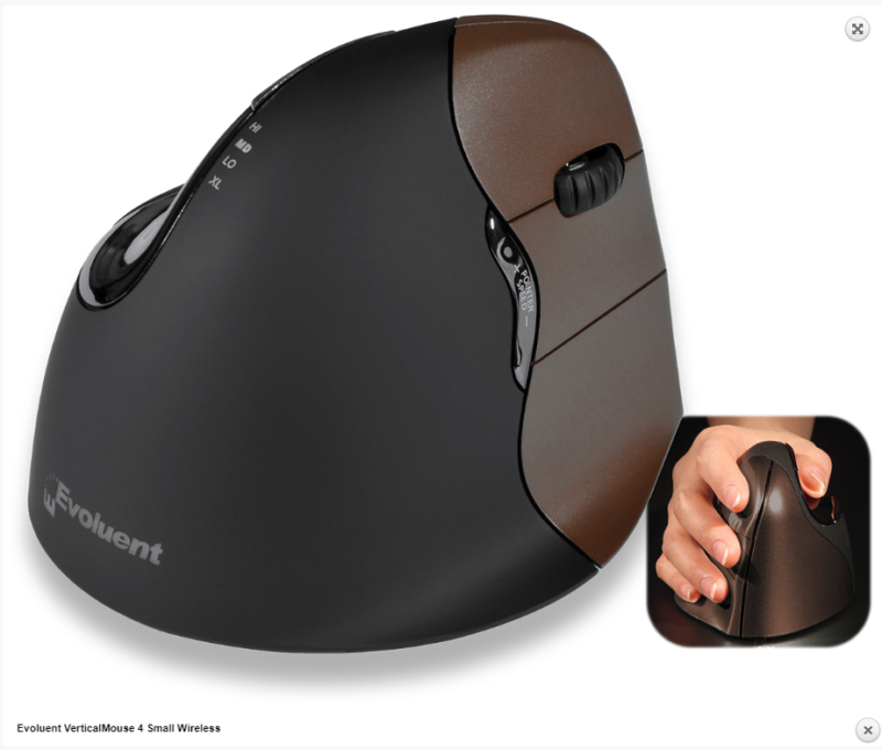 Evoluent VerticalMouse 4 Small Wireless עכבר ארגונומי אנכי אלחוטי ימין קטן