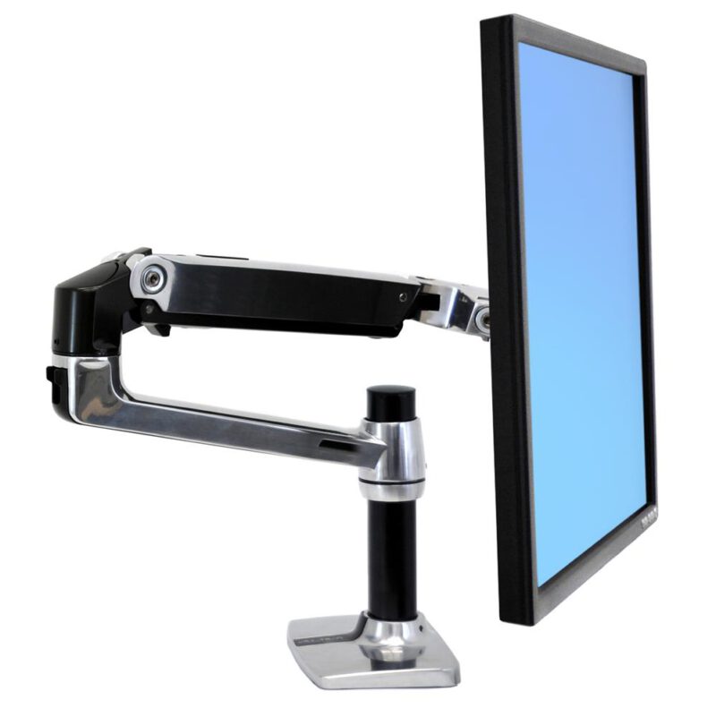 זרוע שולחנית לנשיאת מסך מחשב ארגוטרון Ergotron E-45-241-026 LX Desk Mount LCD Monitor Arm, Polished Aluminum
