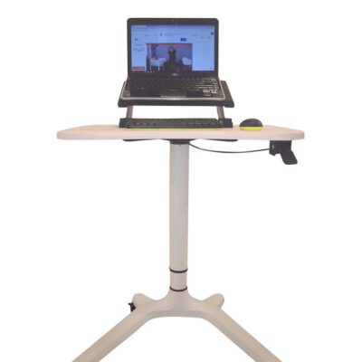 שולחן מחשב נייד עמידה/ישיבה מתכווננת ארגונומית דגם MT01 לבן / שחור