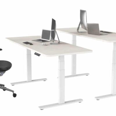 שולחן ישיבה עמידה חשמלי מתכוונן ארגונומי Stand35 – תוצרת CASIII – לבן